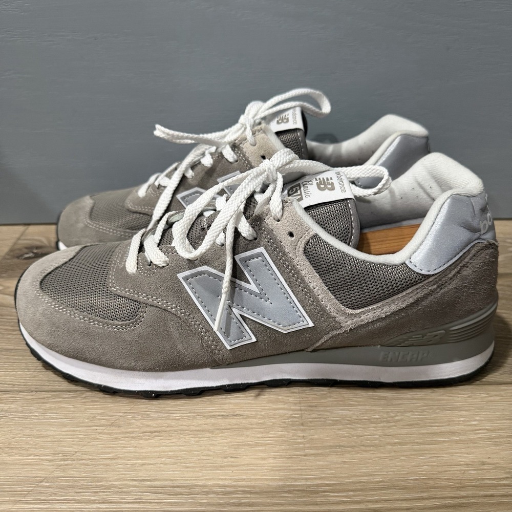 New Balance 574 Grey White Suede Sneakers ML574EVG Men’s Size 12 D